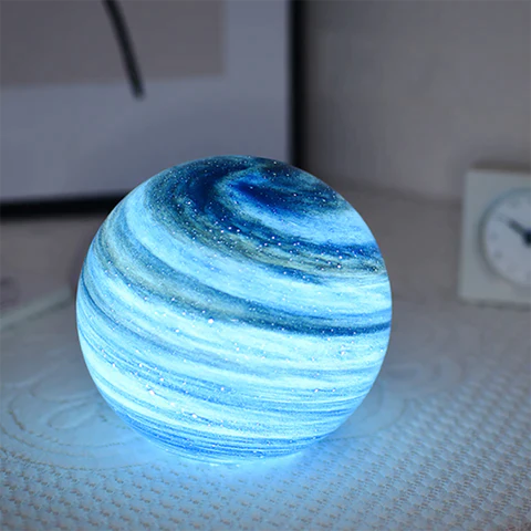 Lampe Lune en Verre – Éclairage Ambiant avec 16 Couleurs