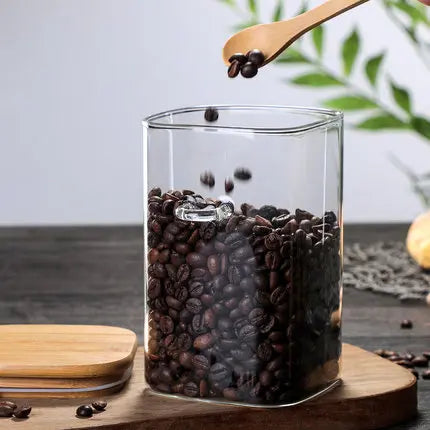 Boîtes de rangement en bambou et verre