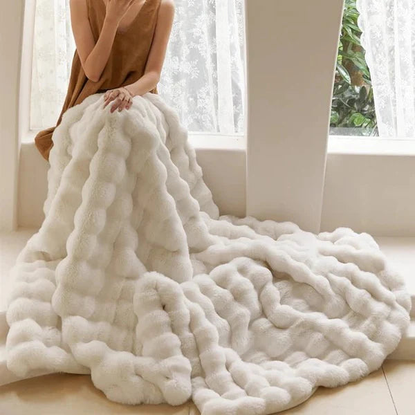 Couverture en fausse fourrure de lapin