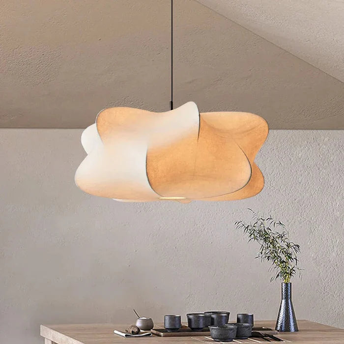 Lampe Suspendue Japonaise en Soie Wabi Sabi