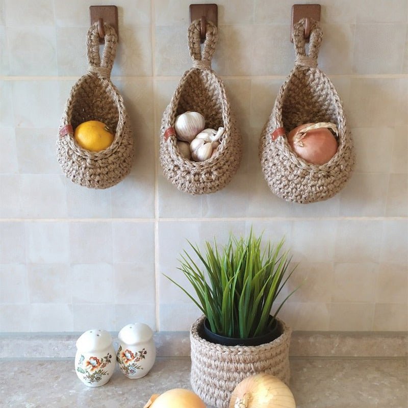 Panier de boîte de rangement suspendu tissé