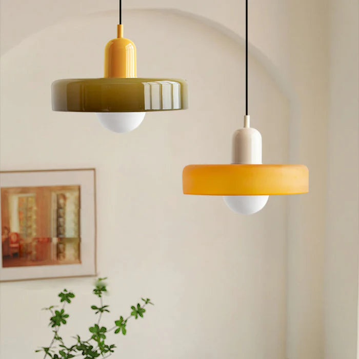 Lampe Suspendue Bauhaus en Verre Coloré – Suspension Design Moderne pour Intérieur Élégant