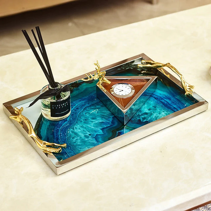 Plateau en Agate Bleue