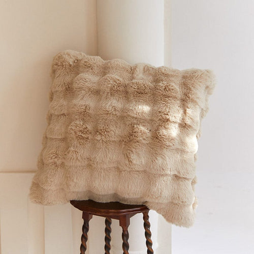 Housse d'oreiller en fausse fourrure de lapin