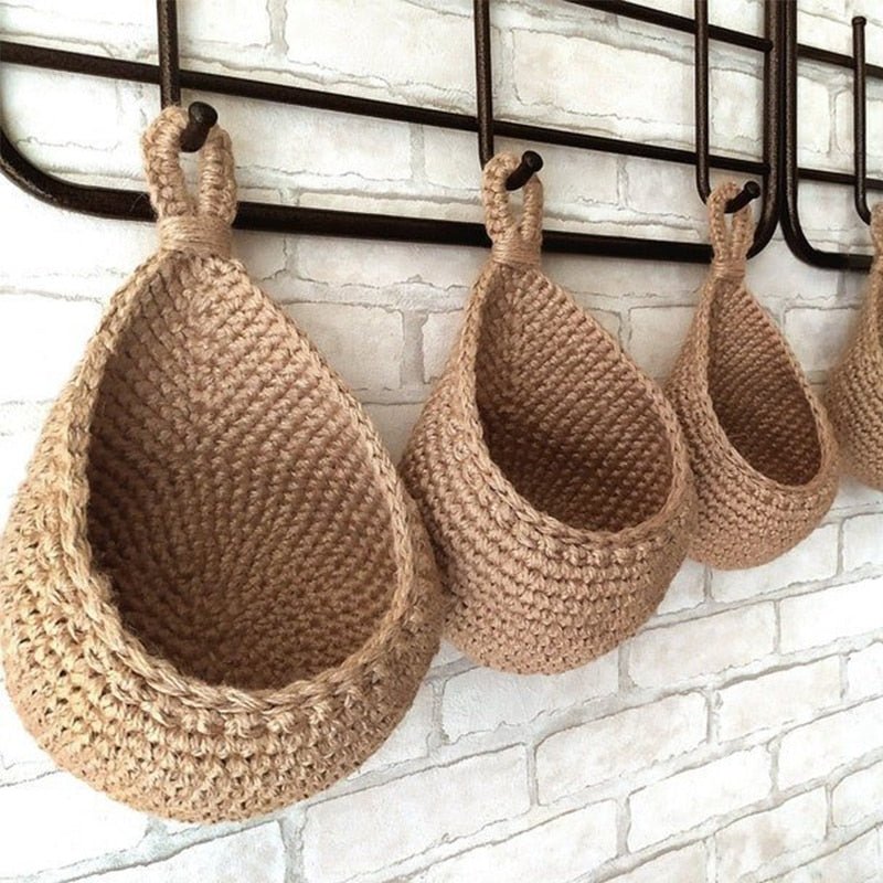 Panier de boîte de rangement suspendu tissé